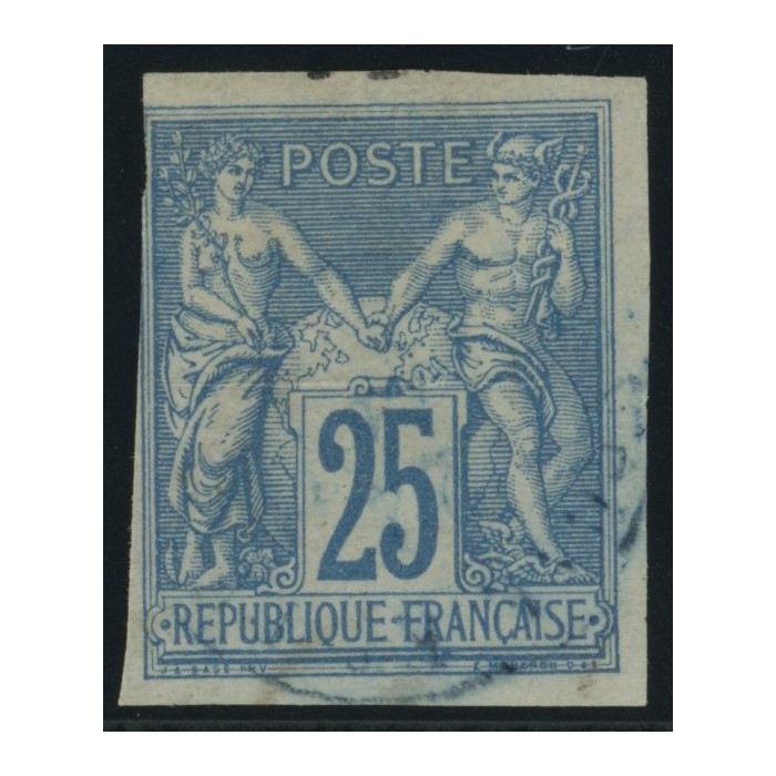 Sage Type III YT 35 - 25 c. bleu - Oblitere cote 230 euro