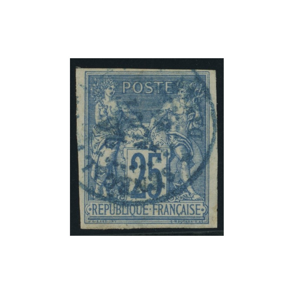Sage Type III YT 35 - 25 c. bleu - Oblitere cote 230 euro