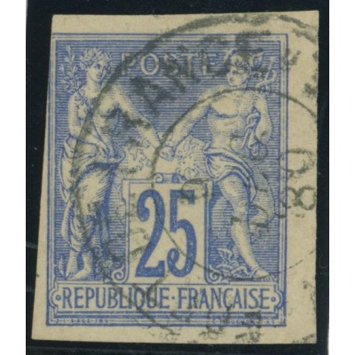 Sage Type III YT 36 - 25 c. outremer - Oblitere cote 12 euro