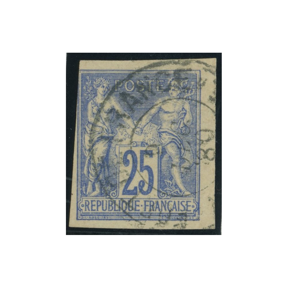 Sage Type III YT 36 - 25 c. outremer - Oblitere cote 12 euro