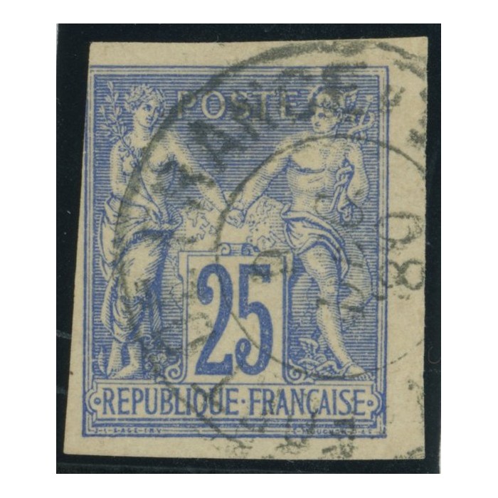 Sage Type III YT 36 - 25 c. outremer - Oblitere cote 12 euro