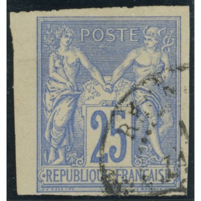 Sage Type III YT 36 - 25 c. outremer - Oblitere cote 12 euro