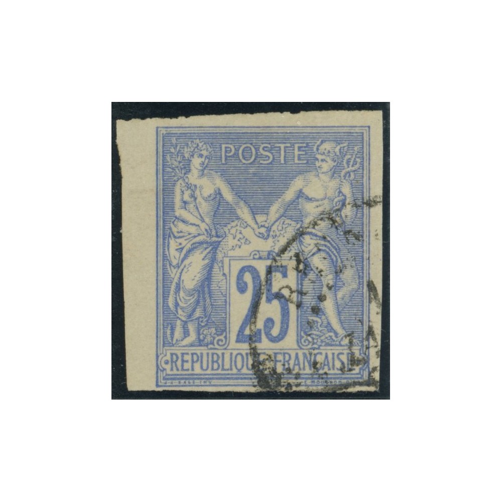 Sage Type III YT 36 - 25 c. outremer - Oblitere cote 12 euro