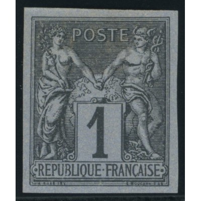 Sage Type II YT 37 - 1 c. noir s. azuré - Neuf x cote 30 euro