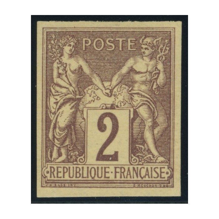 Sage Type II YT 38 - 2 c. lilas-brun - Neuf x cote 30 euro