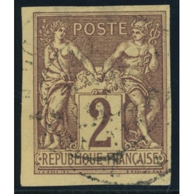 Sage Type II YT 38 - 2 c. lilas-brun - Oblitere cote 40 euro