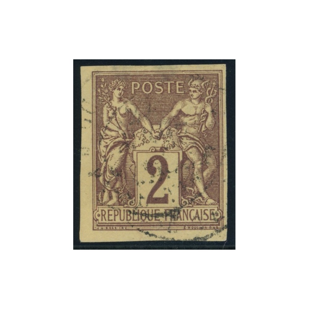 Sage Type II YT 38 - 2 c. lilas-brun - Oblitere cote 40 euro