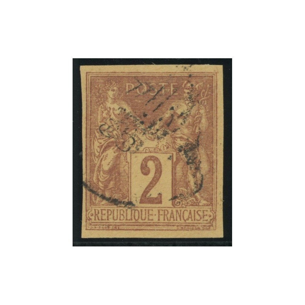 Sage Type II YT 38 - 2 c. lilas-brun - Oblitere cote 40 euro