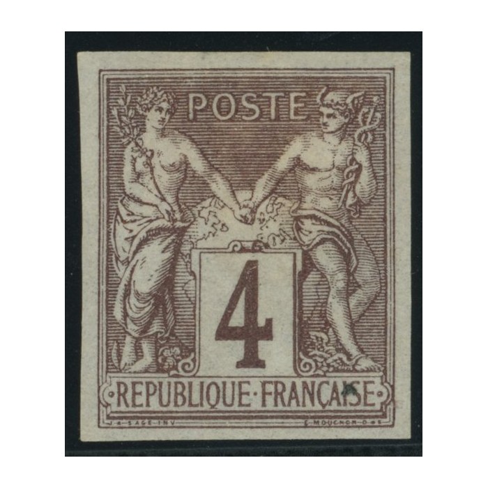 Sage Type II YT 39 - 4 c. lilas-brun s. gris - Neuf x cote 48 euro