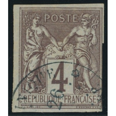 Sage Type II YT 39 - 4 c. lilas-brun s. gris - Oblitere cote 60 euro