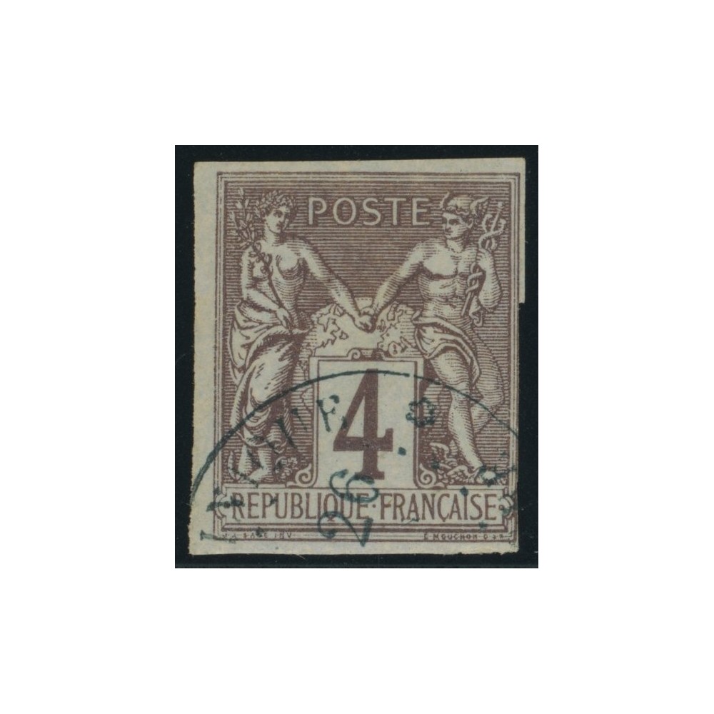 Sage Type II YT 39 - 4 c. lilas-brun s. gris - Oblitere cote 60 euro