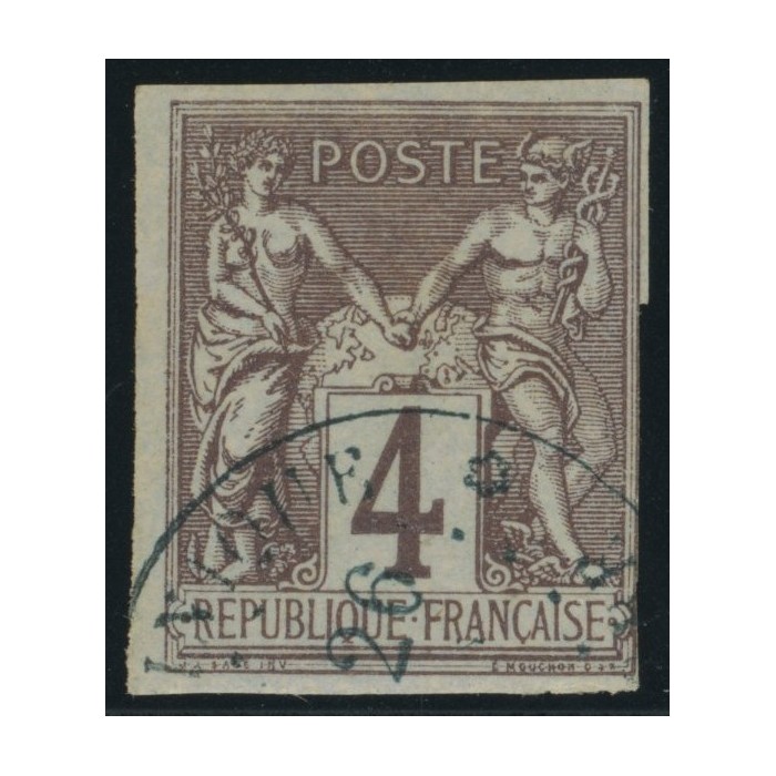 Sage Type II YT 39 - 4 c. lilas-brun s. gris - Oblitere cote 60 euro