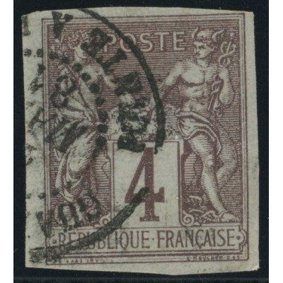 Sage Type II YT 39 - 4 c. lilas-brun s. gris - Oblitere cote 60 euro