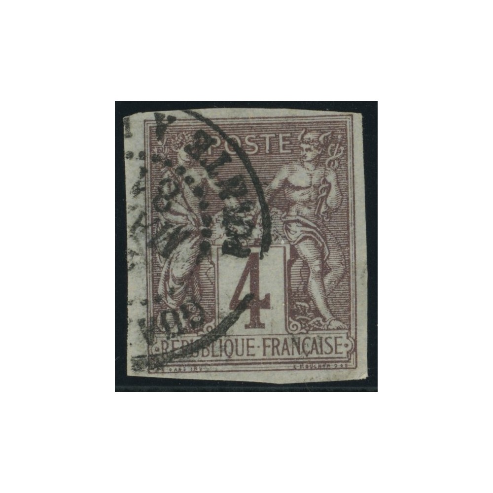 Sage Type II YT 39 - 4 c. lilas-brun s. gris - Oblitere cote 60 euro