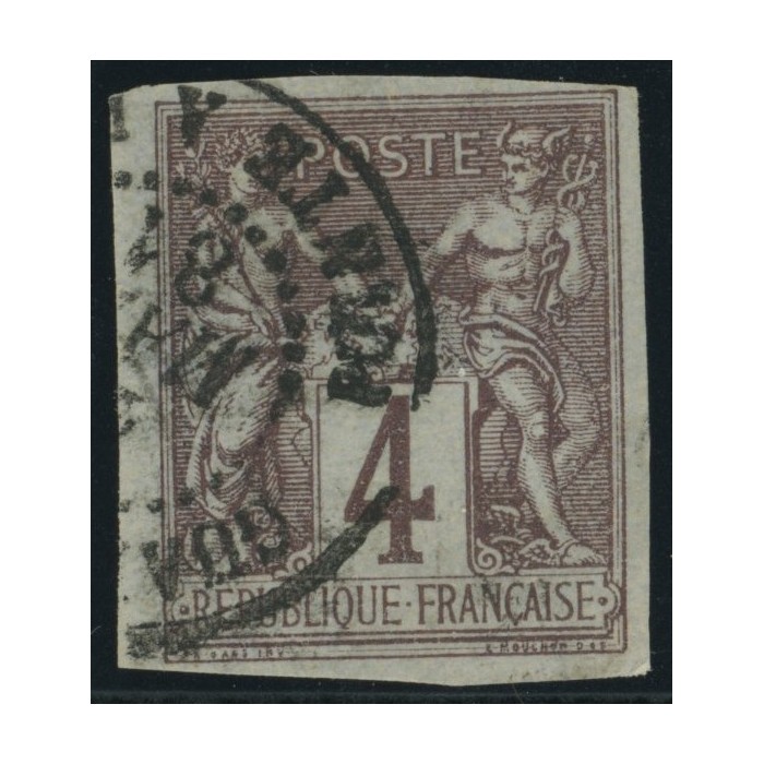 Sage Type II YT 39 - 4 c. lilas-brun s. gris - Oblitere cote 60 euro