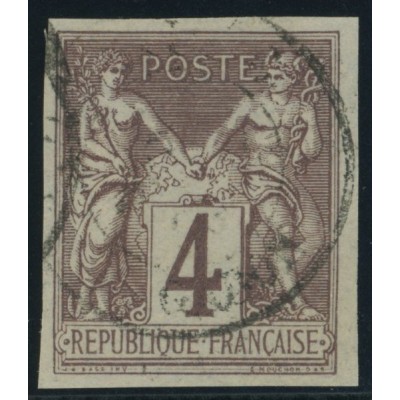 Sage Type II YT 39 - 4 c. lilas-brun s. gris - Oblitere cote 60 euro