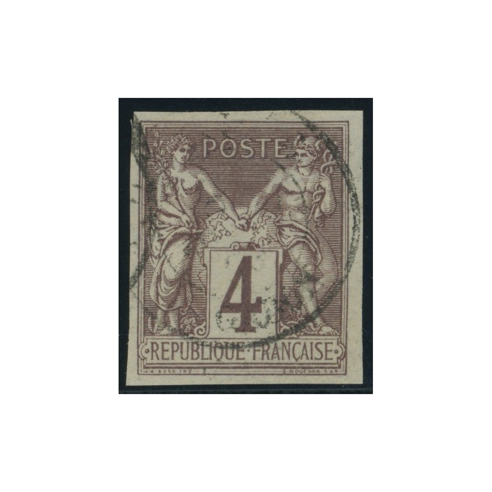 Sage Type II YT 39 - 4 c. lilas-brun s. gris - Oblitere cote 60 euro