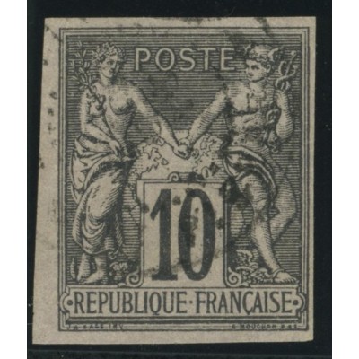 Sage Type II YT 40 - 10 c. noir s. lilas - Oblitere cote 35 euro