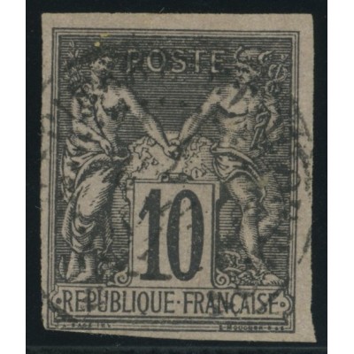 Sage Type II YT 40 - 10 c. noir s. lilas - Oblitere cote 35 euro