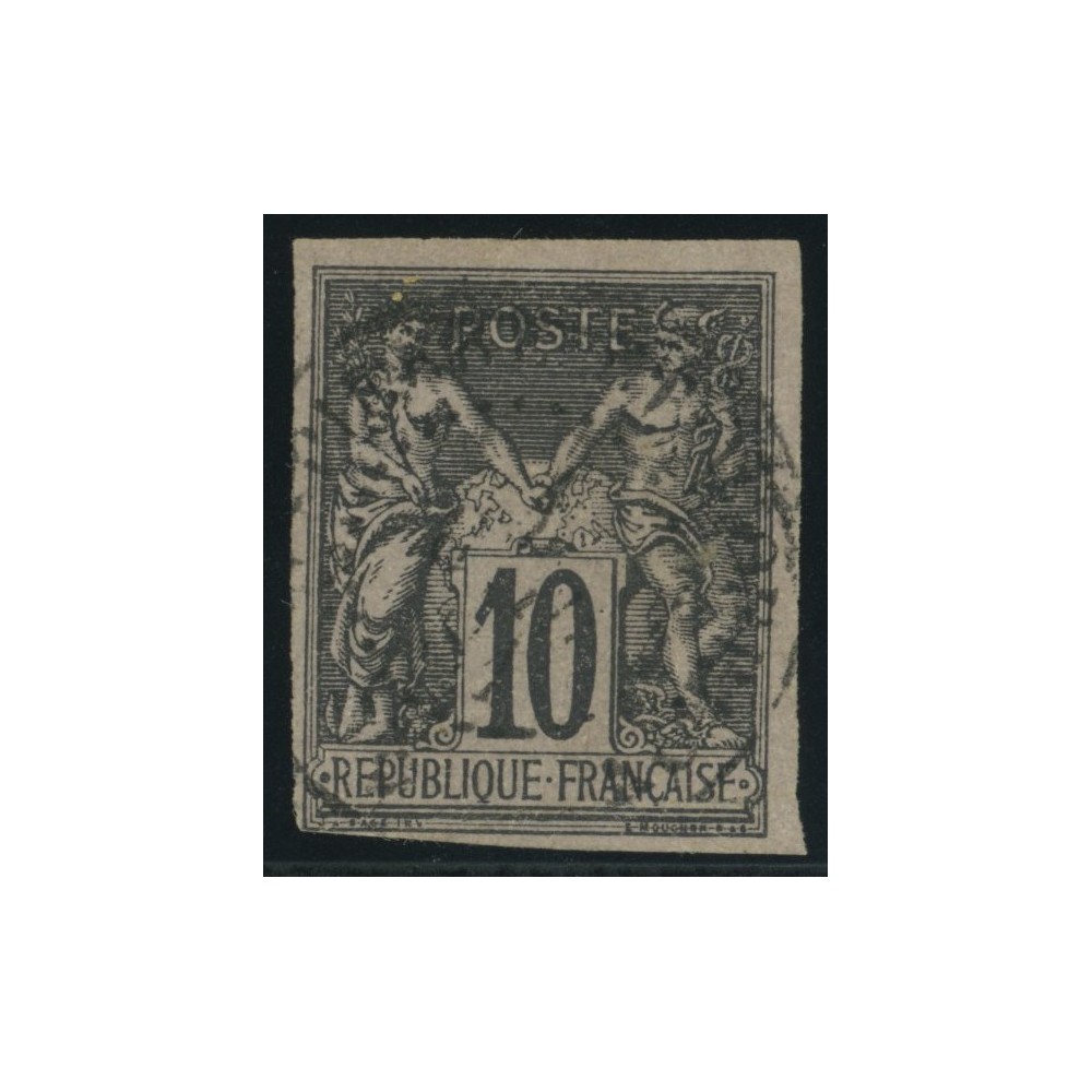 Sage Type II YT 40 - 10 c. noir s. lilas - Oblitere cote 35 euro