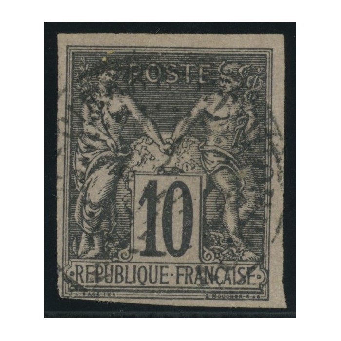 Sage Type II YT 40 - 10 c. noir s. lilas - Oblitere cote 35 euro