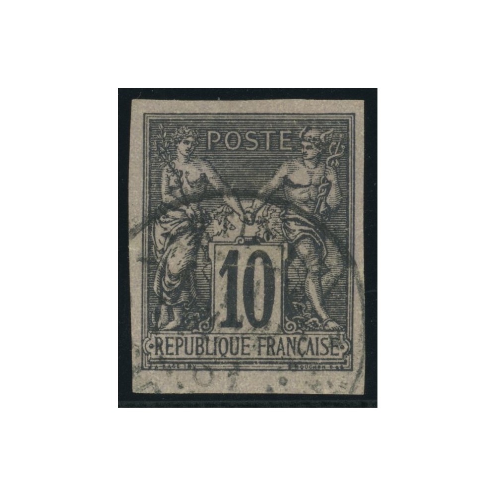 Sage Type II YT 40 - 10 c. noir s. lilas - Oblitere cote 35 euro