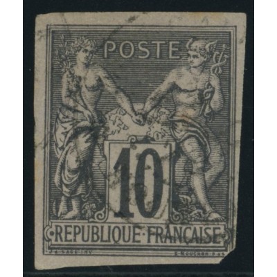 Sage Type II YT 40 - 10 c. noir s. lilas - Oblitere cote 35 euro