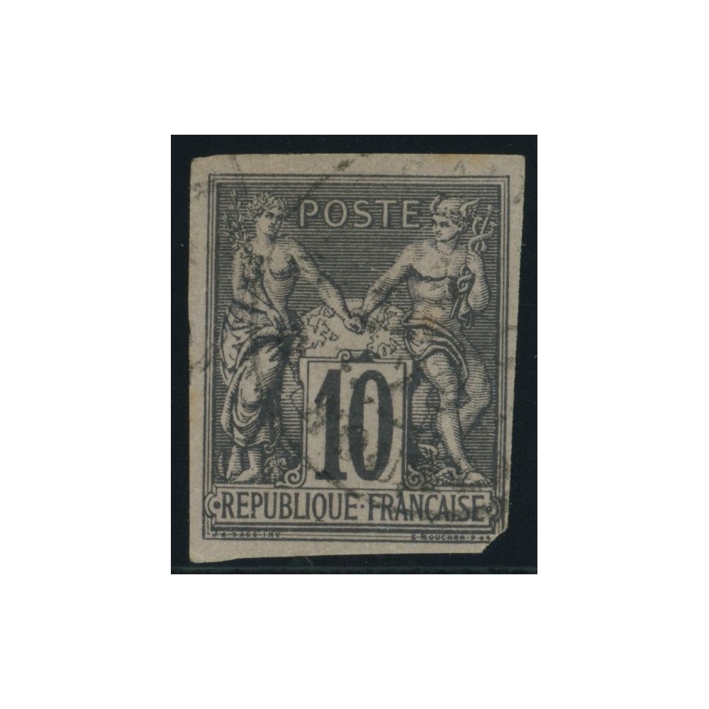 Sage Type II YT 40 - 10 c. noir s. lilas - Oblitere cote 35 euro