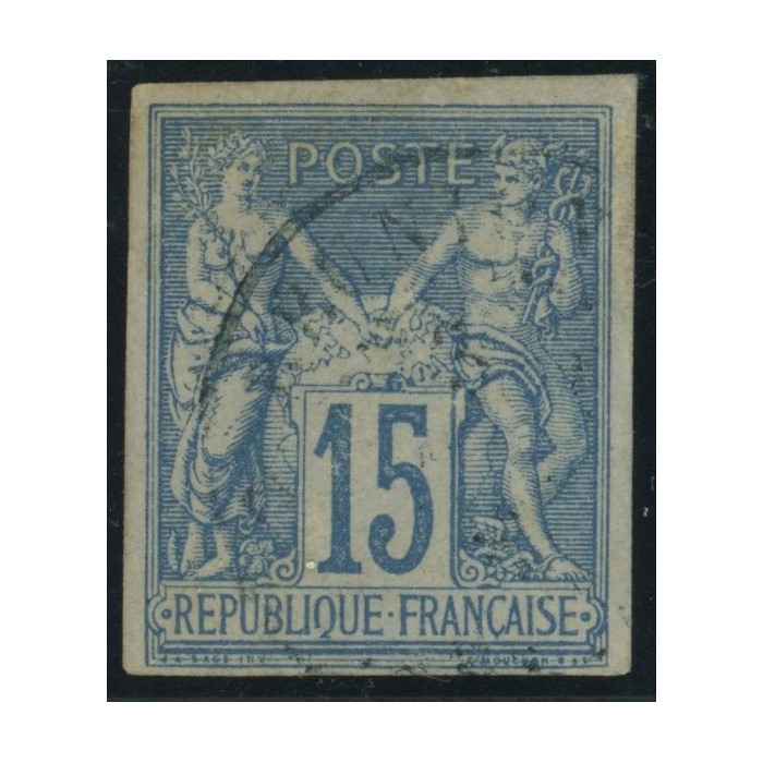 Sage Type II YT 41 - 15 c. bleu - Oblitere cote 25 euro