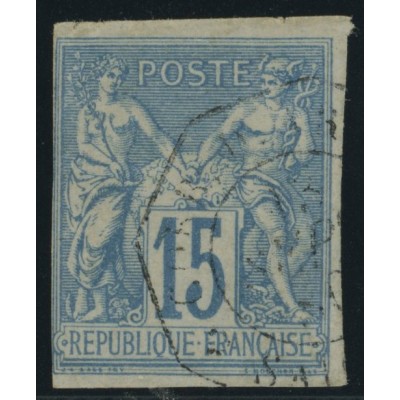 Sage Type II YT 41 - 15 c. bleu - Oblitere cote 25 euro