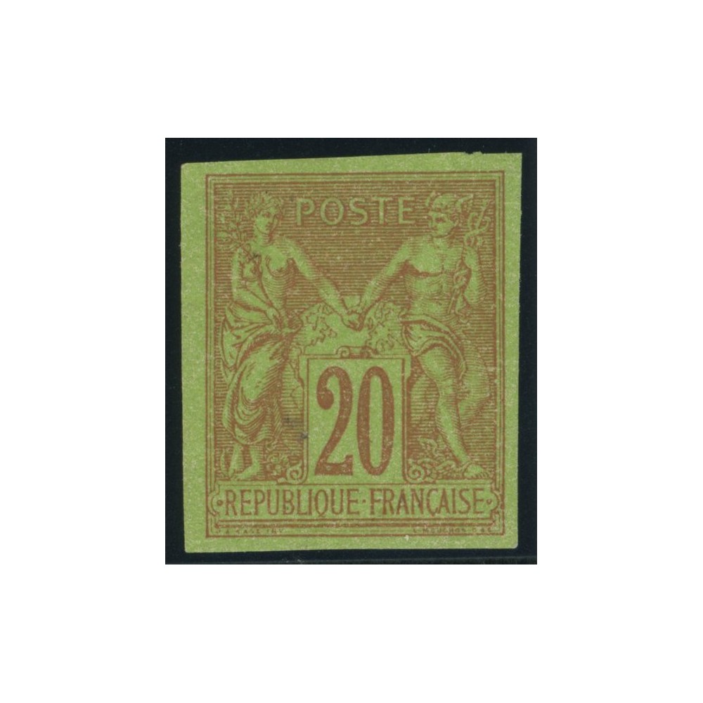 Sage Type II YT 42 - 20 c. brique s. vert - Neuf x cote 120 euro