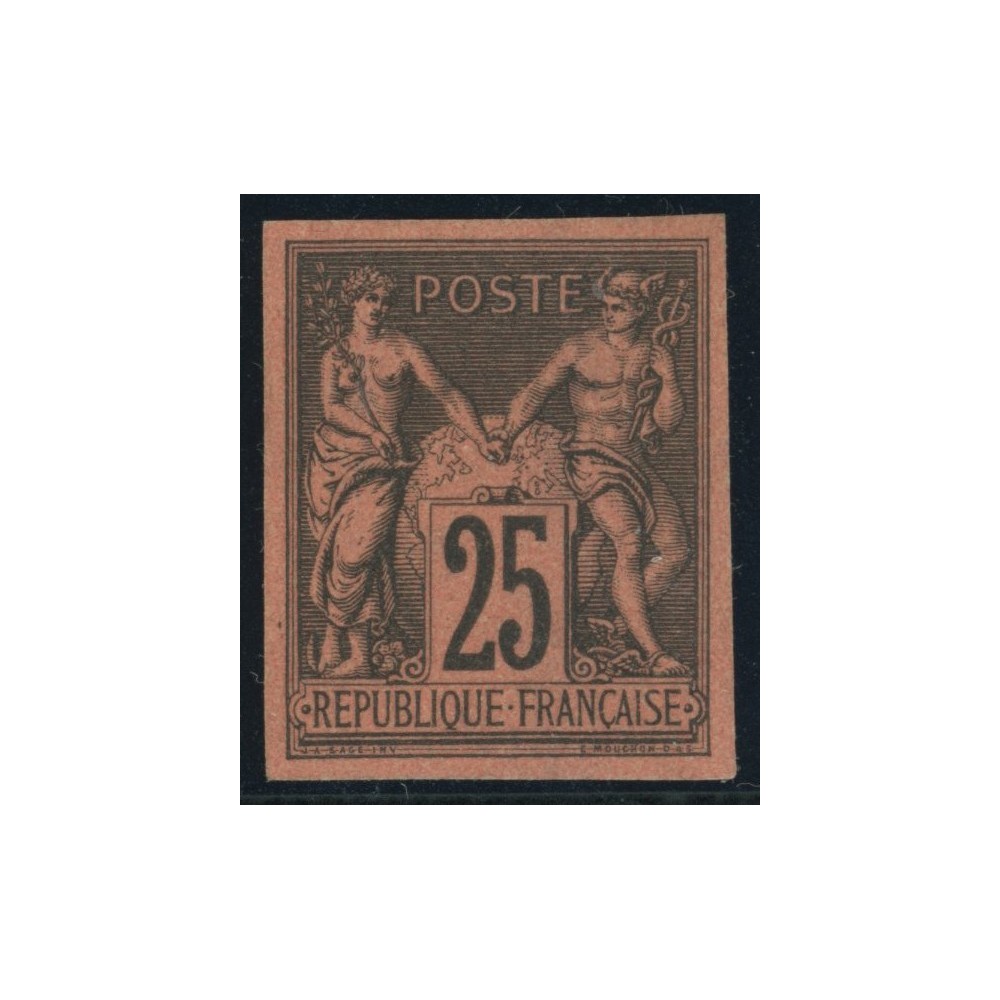Sage Type II YT 43 - 25 c. noir s. rouge - Neuf x cote 810 euro