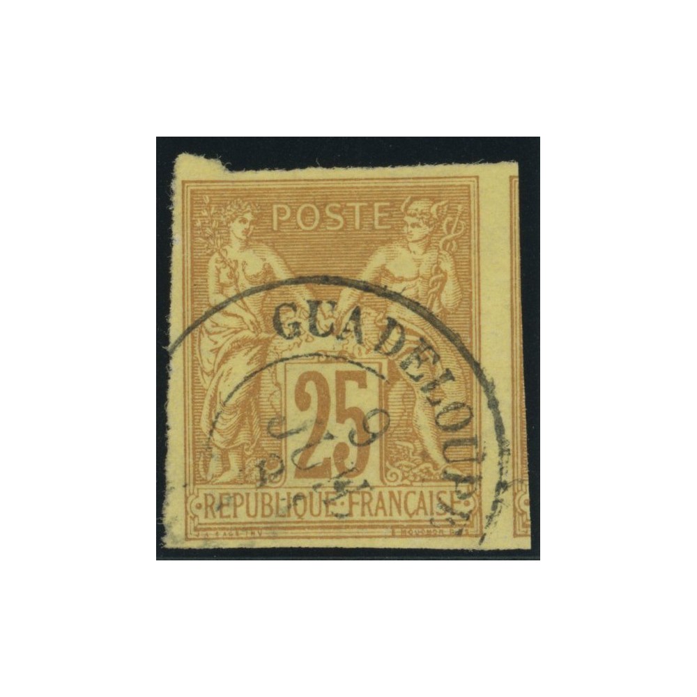 Sage Type II TY 44 - 25 c. jaune-bistre - Oblitere cote 42 euro