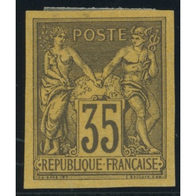 Sage Type II YT 45 - 35 c. violet-noir s. jaune - Neuf x cote 95 euro