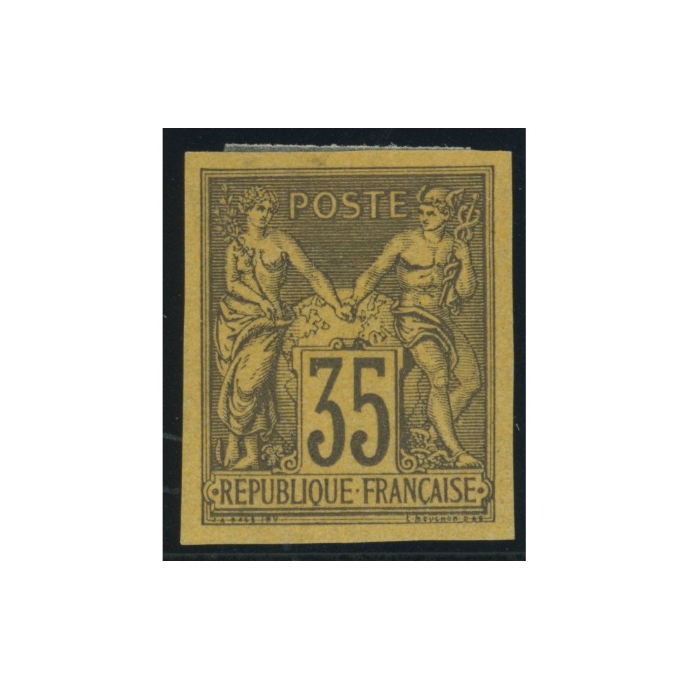 Sage Type II YT 45 - 35 c. violet-noir s. jaune - Neuf x cote 95 euro