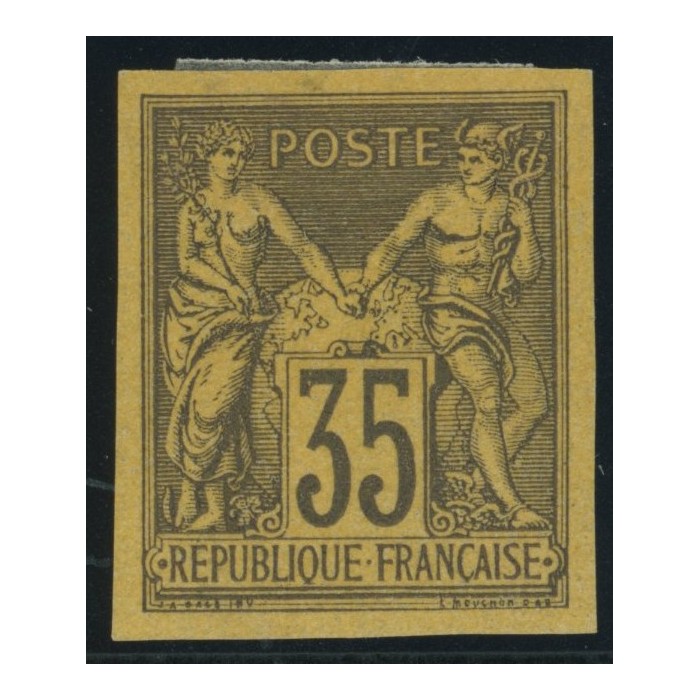 Sage Type II YT 45 - 35 c. violet-noir s. jaune - Neuf x cote 95 euro