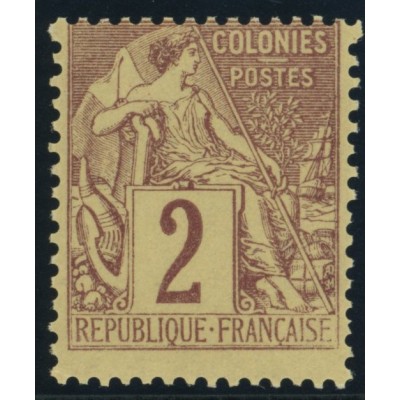 Alphée Dubois YT 47 - 2 c. lilas-brun s. paille - Neuf xx cote 7,5 euro