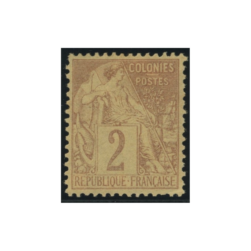 Alphée Dubois YT 47 - 2 c. lilas-brun s. paille - Neuf x cote 7,5 euro