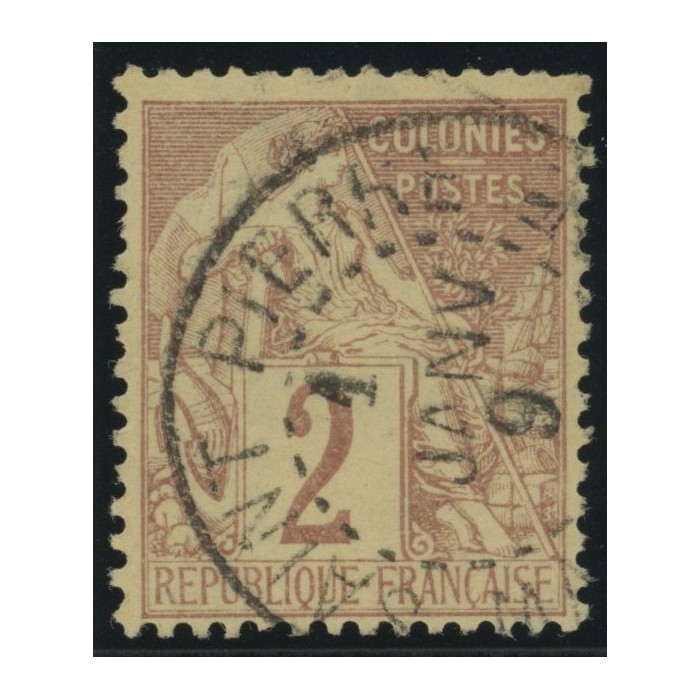 Alphée Dubois YT 47 - 2 c. lilas-brun s. paille - Oblitere cote 6,5 euro