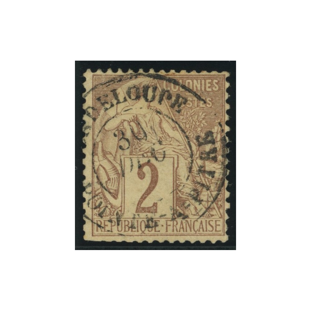 Alphée Dubois YT 47 - 2 c. lilas-brun s. paille - Oblitere cote 6,5 euro