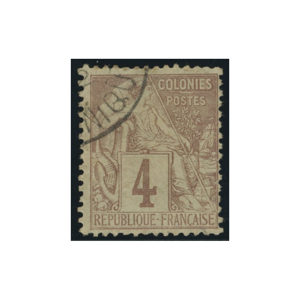 Alphée Dubois YT 48 - 4 c. lilas-brun s. gris - Oblitere cote 6,5 euro