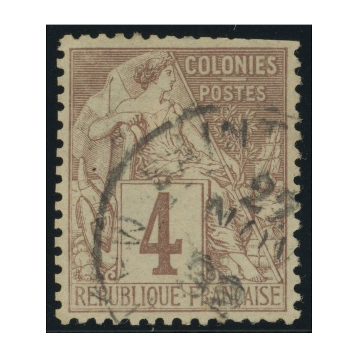 Alphée Dubois YT 48 - 4 c. lilas-brun s. gris - Oblitere cote 6,5 euro