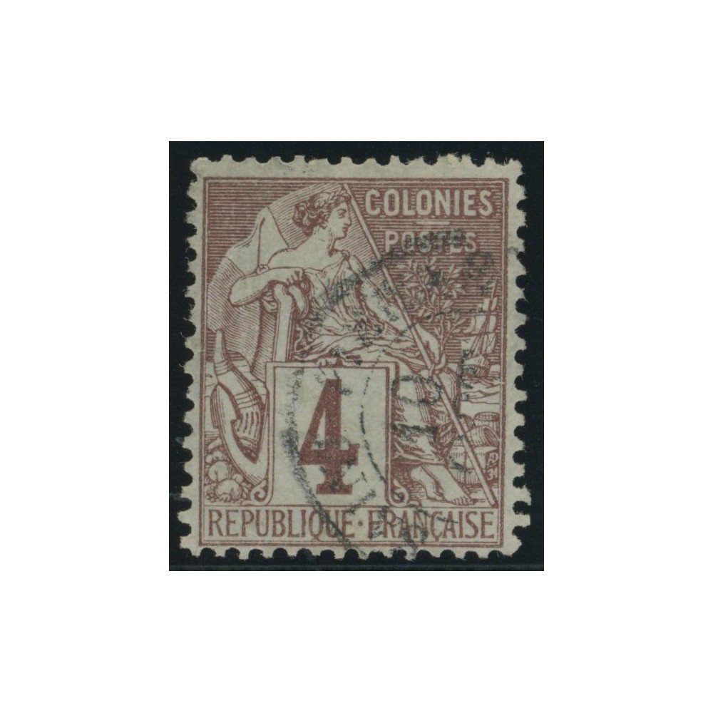 Alphée Dubois YT 48 - 4 c. lilas-brun s. gris - Oblitere cote 6,5 euro