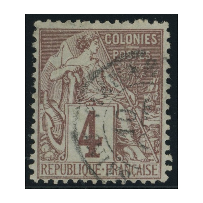 Alphée Dubois YT 48 - 4 c. lilas-brun s. gris - Oblitere cote 6,5 euro