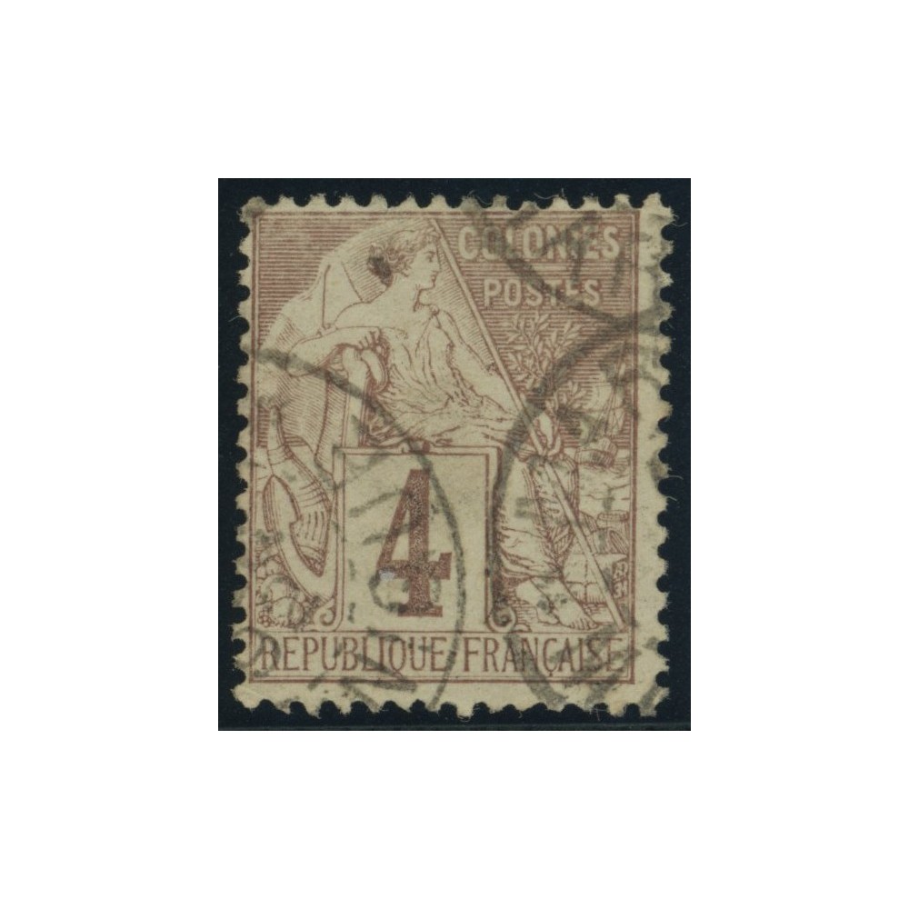 Alphée Dubois YT 48 - 4 c. lilas-brun s. gris - Oblitere cote 6,5 euro