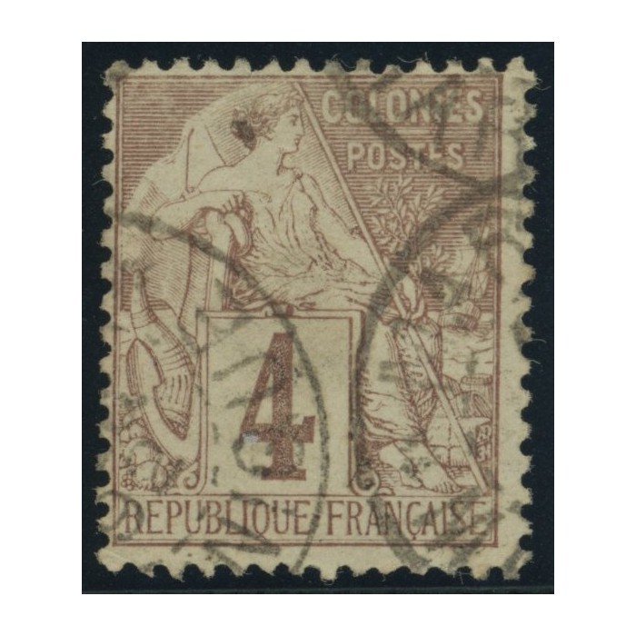 Alphée Dubois YT 48 - 4 c. lilas-brun s. gris - Oblitere cote 6,5 euro