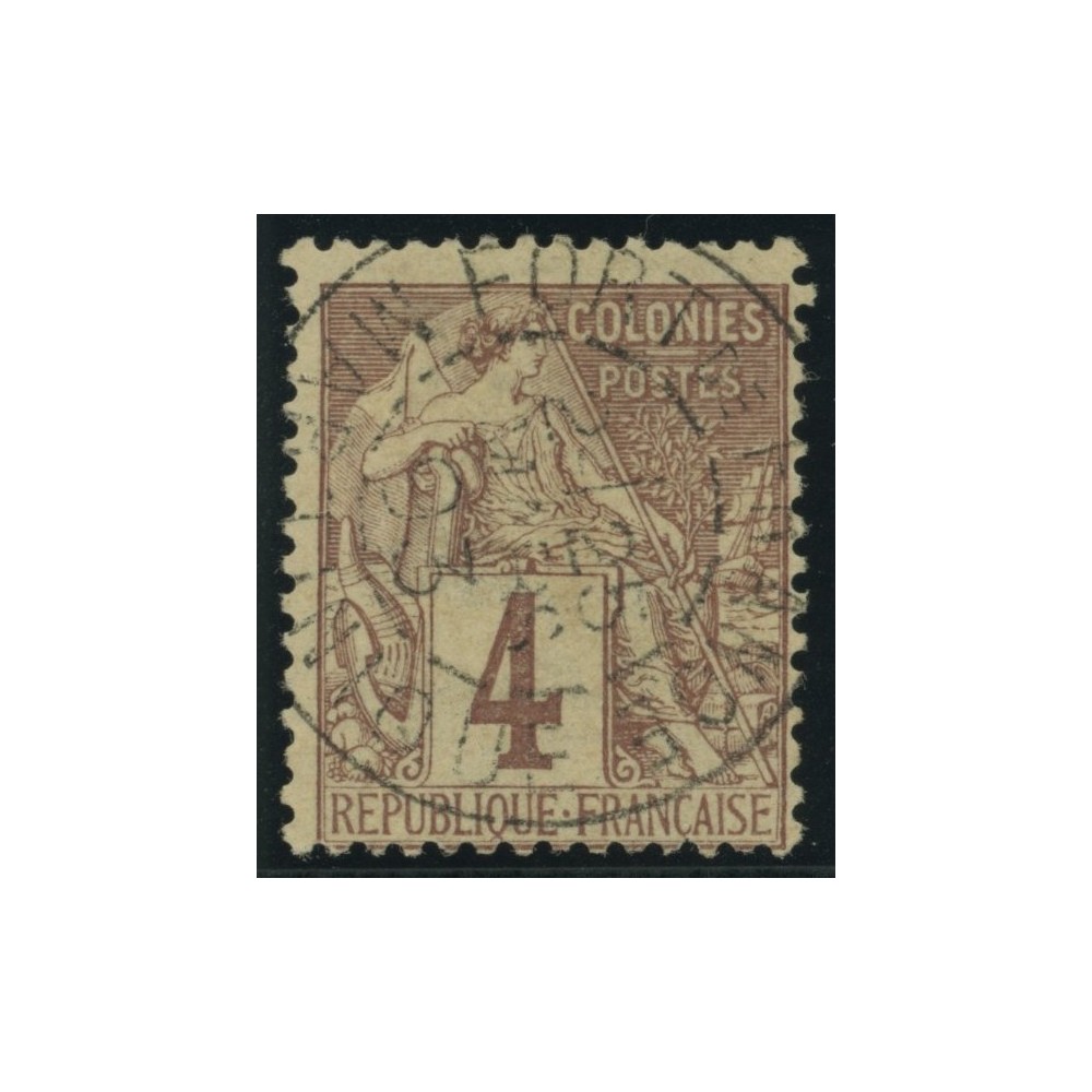 Alphée Dubois YT 48 - 4 c. lilas-brun s. gris - Oblitere cote 6,5 euro