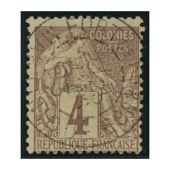 Alphée Dubois YT 48 - 4 c. lilas-brun s. gris - Oblitere cote 6,5 euro