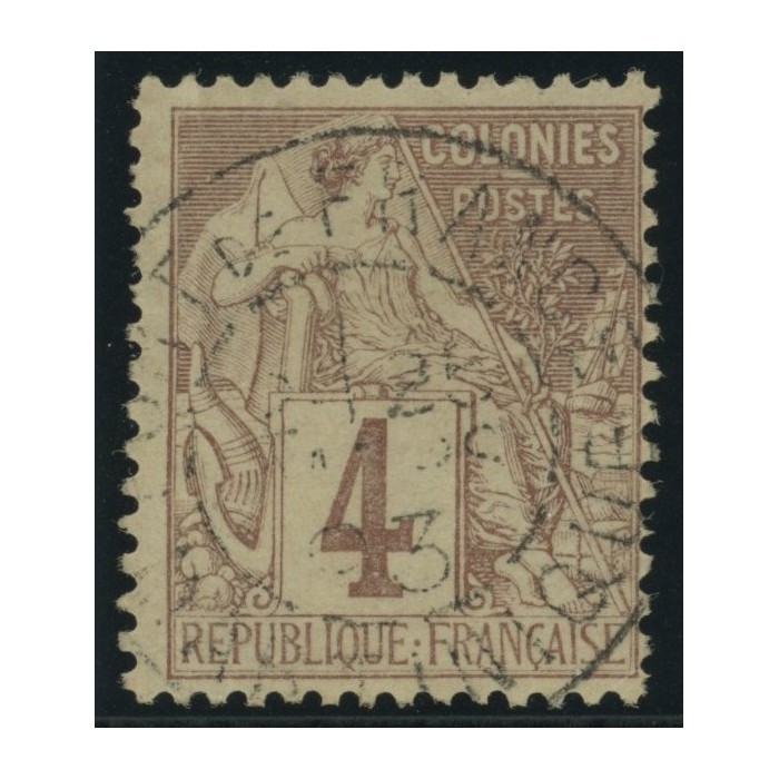 Alphée Dubois YT 48 - 4 c. lilas-brun s. gris - Oblitere cote 6,5 euro