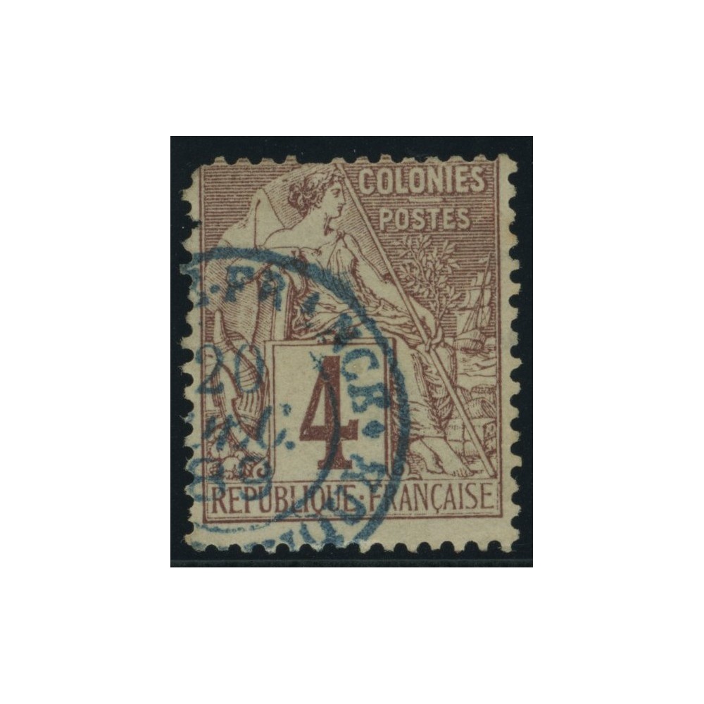 Alphée Dubois YT 48 - 4 c. lilas-brun s. gris - Oblitere cote 6,5 euro